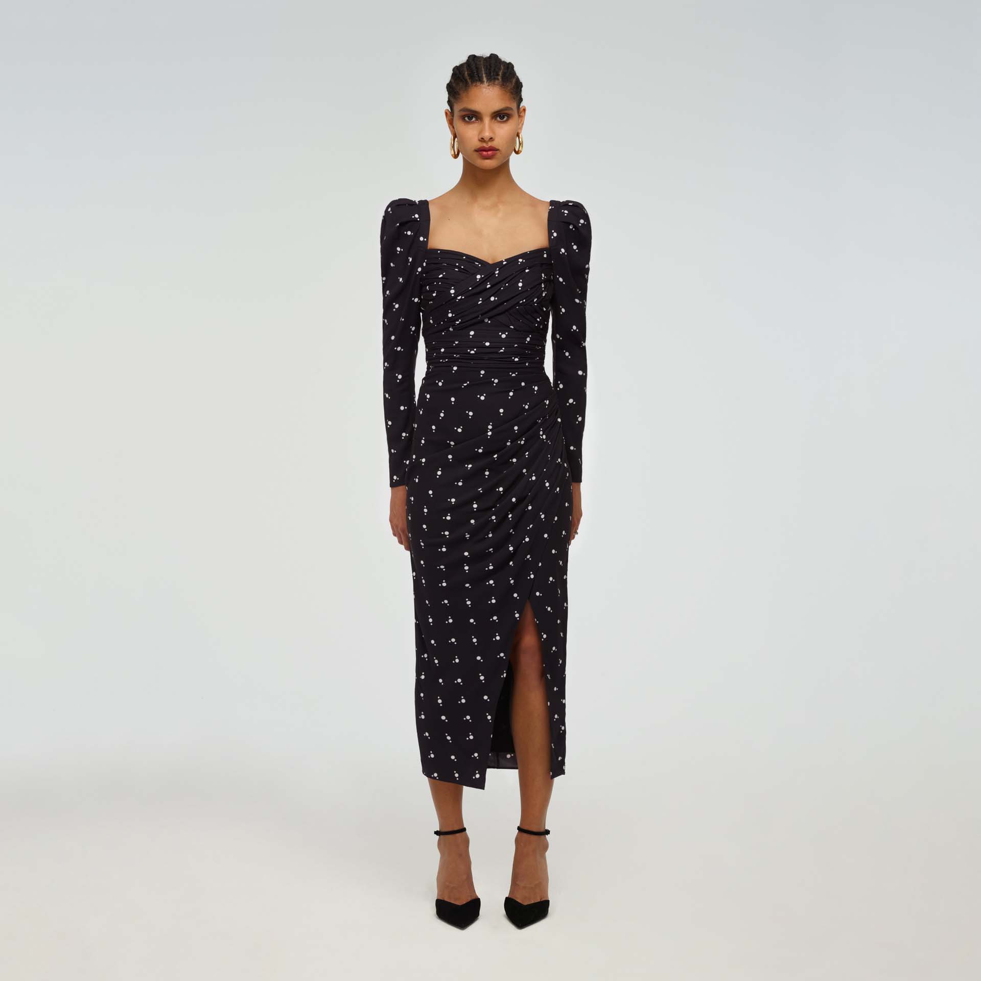 Long Sleeve Polka Dot Dress | self ...